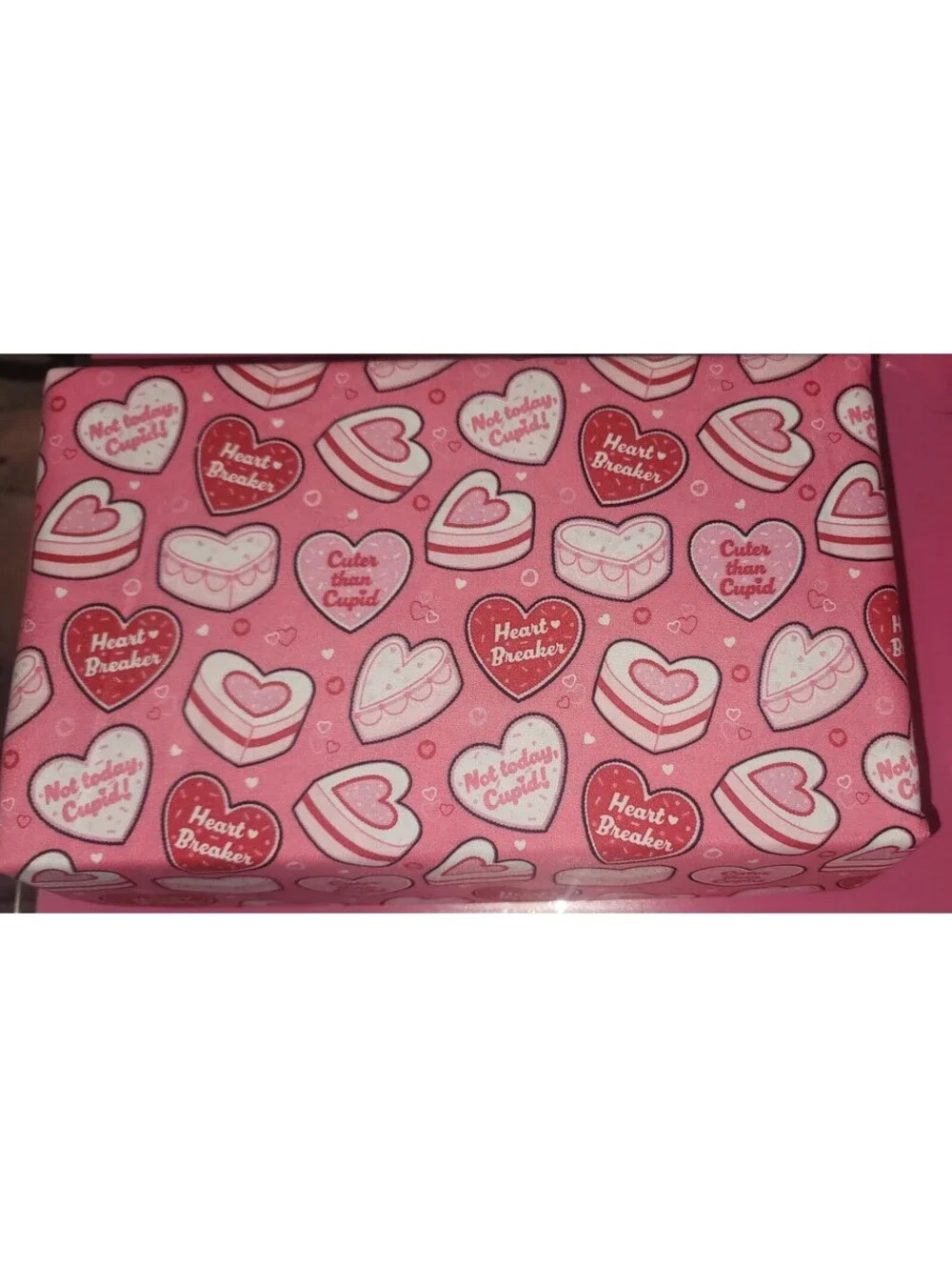 BETSEY JOHNSON RED & PINK CONVERSATION HEARTS - FLAT SHEET ONLY - 1 PIECE -QUEEN